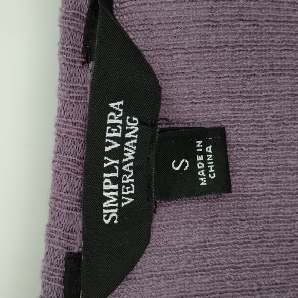 Simply Vera Vera Wang faux double blouse size small purple w white long sleeve - Picture 5 of 8